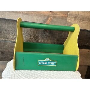 VINTAGE SESAME STREET SEWING BOX WOOD WOODEN